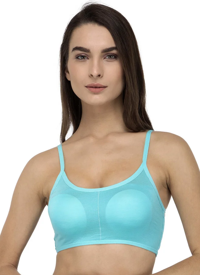 ليس اند مي  Laceandme Turquoise Blue Solid Non-Wired Lightly Padded Bralette Bra LM-STRIPS-FIROZI